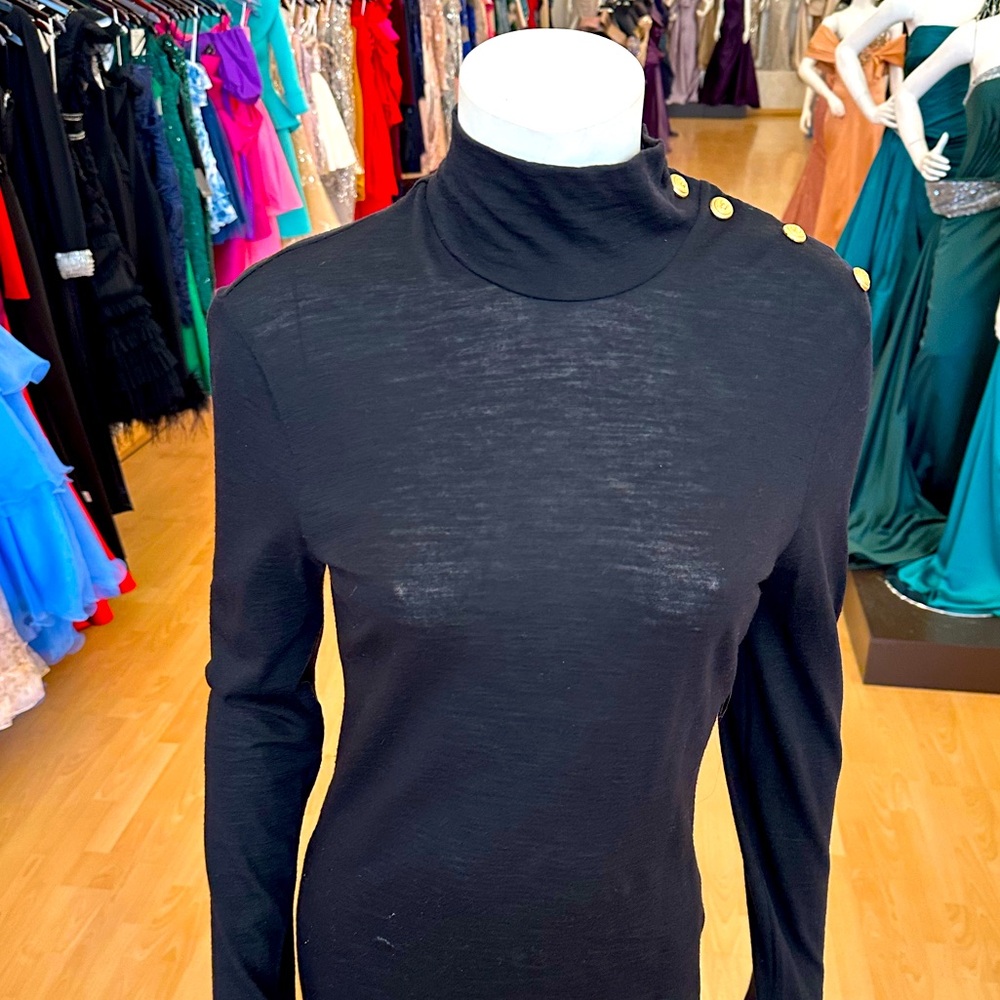 Balmain Classic Long-Sleeve Turtleneck Top